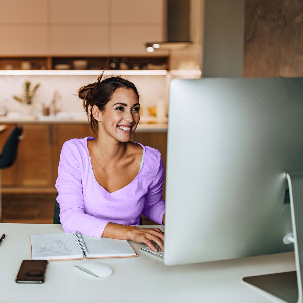 woman working at computer