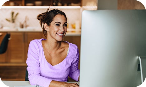 girl working on a computer