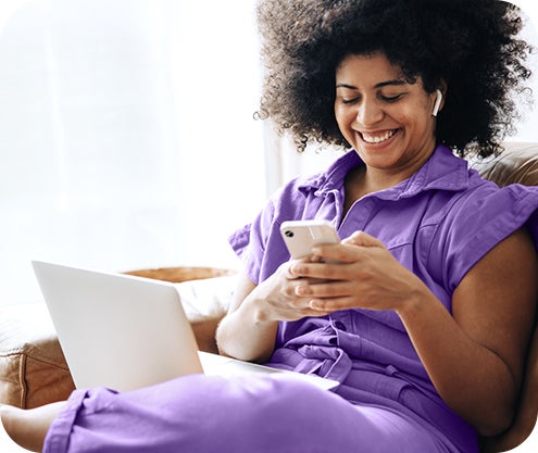 girl working from home on a computer