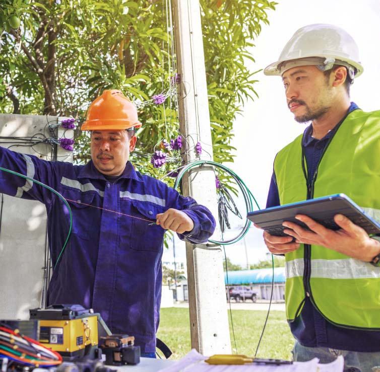 laying fiber cables