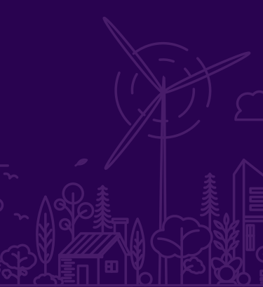 city outline on purple background