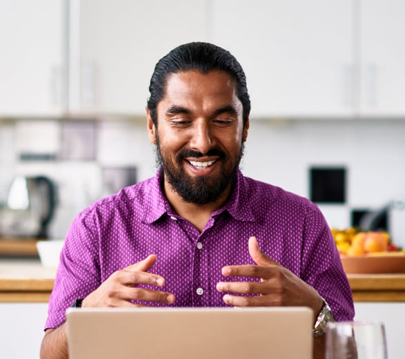 man on a video call