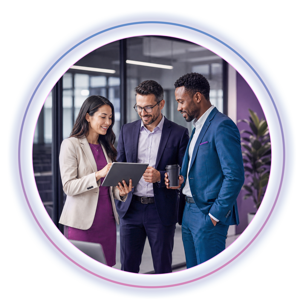 3 business people talking